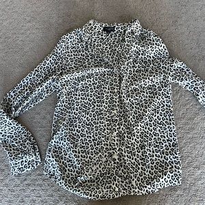 The Limited Cheetah Button Down Blouse